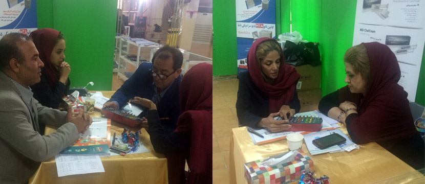 کنگره دندانپزشکان گرگان خانم ها؛ خانلری و حدادی کارشناسان فروش در نمایشگاه گرگان